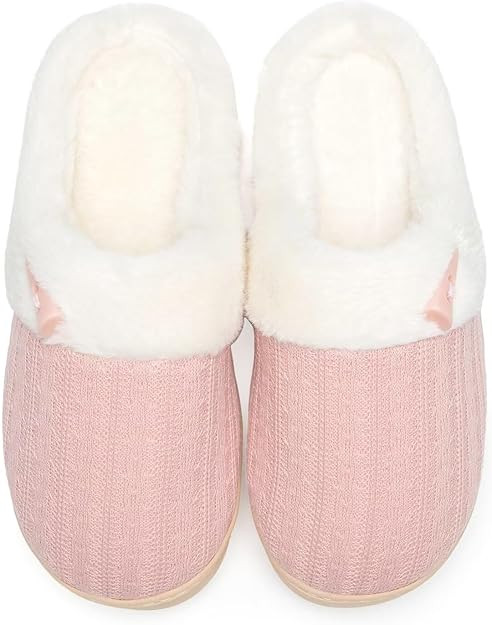 NineCiFun Women's Slip on Fuzzy Slippers Memory Foam House Slippers Outdoor Indoor Warm Plush Bed... | Amazon (US)