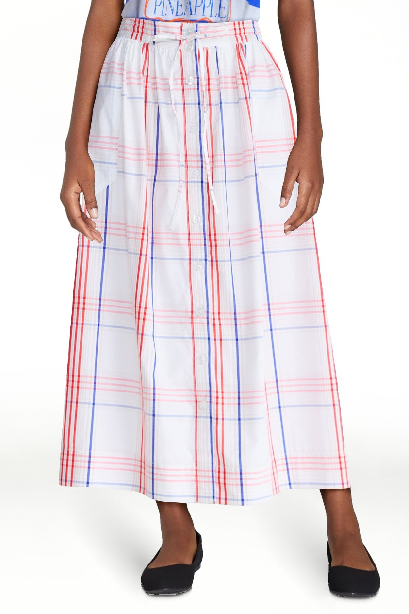 Free Assembly Women's and Women's Plus Button-Front Cotton Maxi Skirt, Sizes XS-4X | Walmart (US)