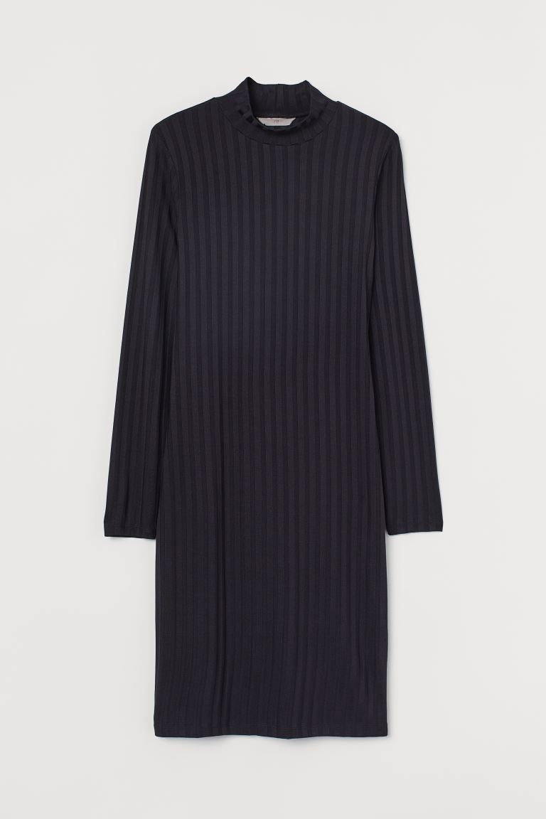Ribbed polo-neck dress | H&M (UK, MY, IN, SG, PH, TW, HK)