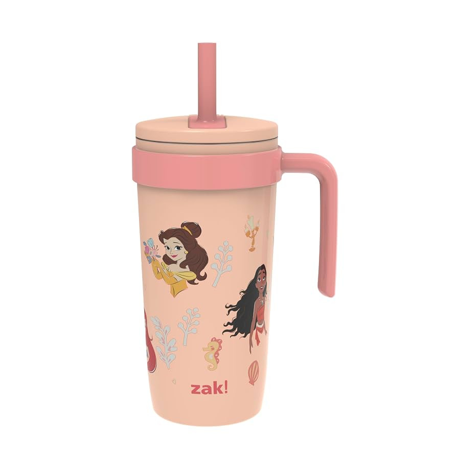 Zak Designs Disney Princess Fairway Travel Tumbler for Home or On the Go, 18oz Stainless Steel wi... | Amazon (US)