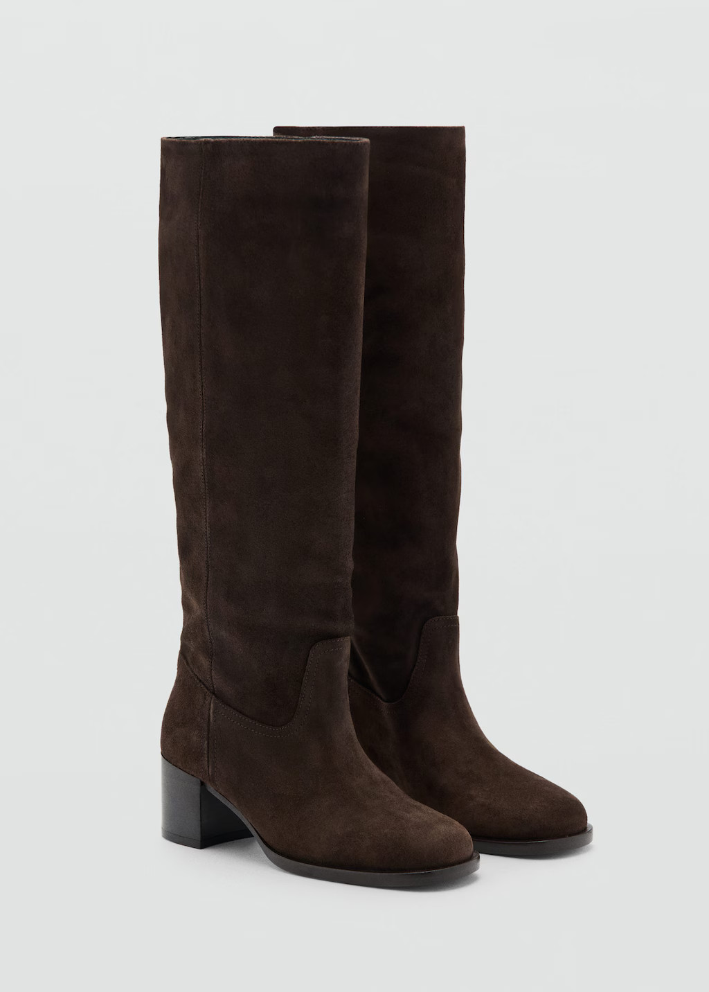 Heel suede boots chocolate - Woman - 6½ - MANGO | Mango (US/MX/AU)