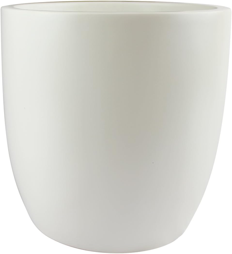 Santiago Round Cylinder Fiberglass Planter (D:18" x H:17.75", Matte White) | Amazon (US)