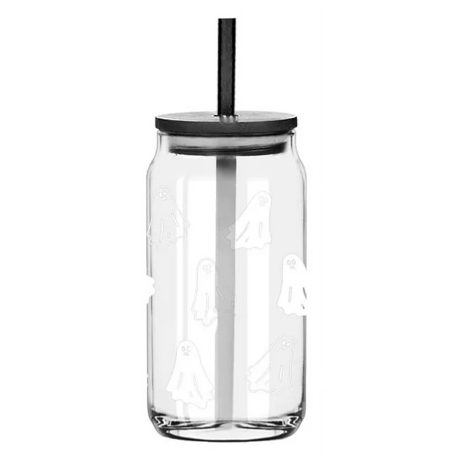 Way To Celebrate 20oz Color Changing Glass Can Ghost Sipper, 1pk | Walmart (US)