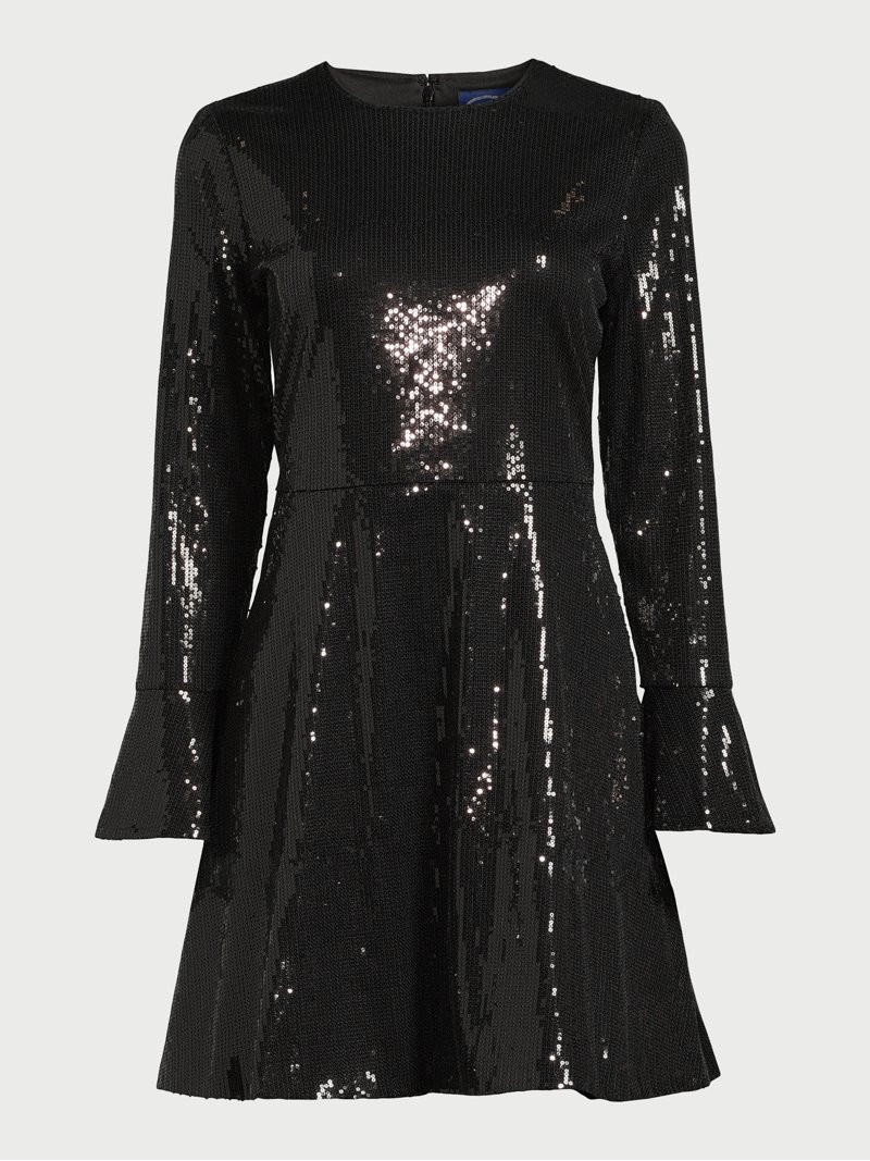 Scoop Women’s Sequin Dress with Slit Sleeves, Sizes XS-XXL | Walmart (US)