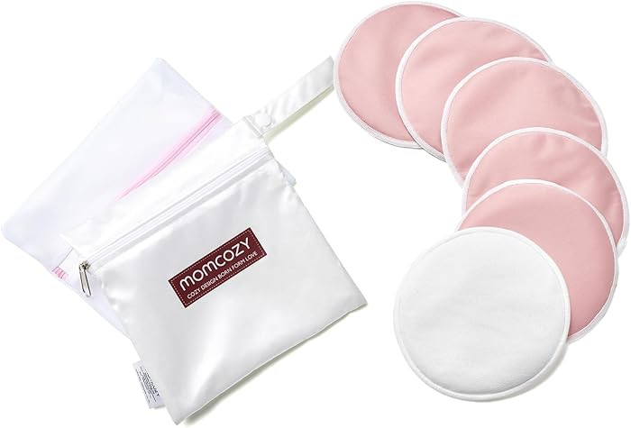 Momcozy Reusable Breast Pads 6 Count, Ultra Thin Washable Nursing Pads, Come with Dry & Wet Separ... | Amazon (US)