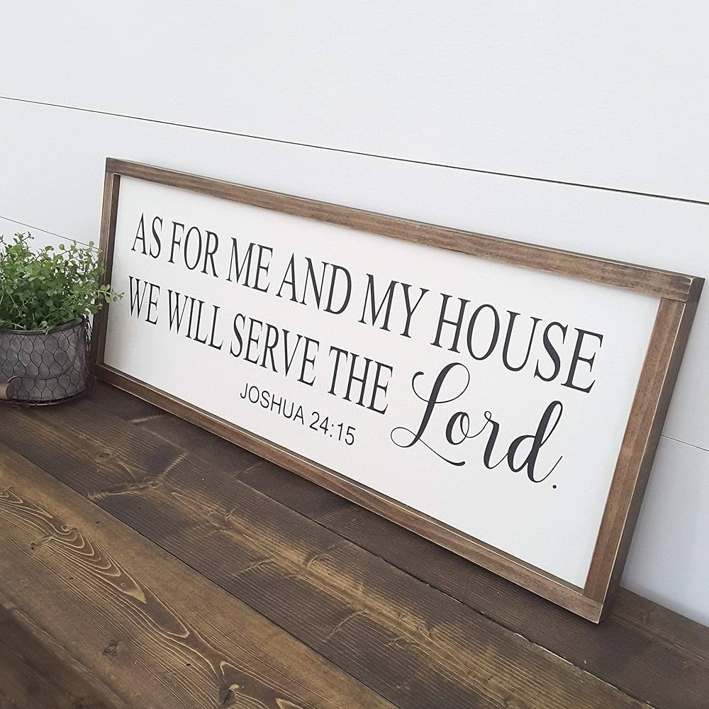 Diuangfoong As for Me and My House We Will Serve The Lord Sign Bible Verse Christian Wall Art Bib... | Amazon (US)