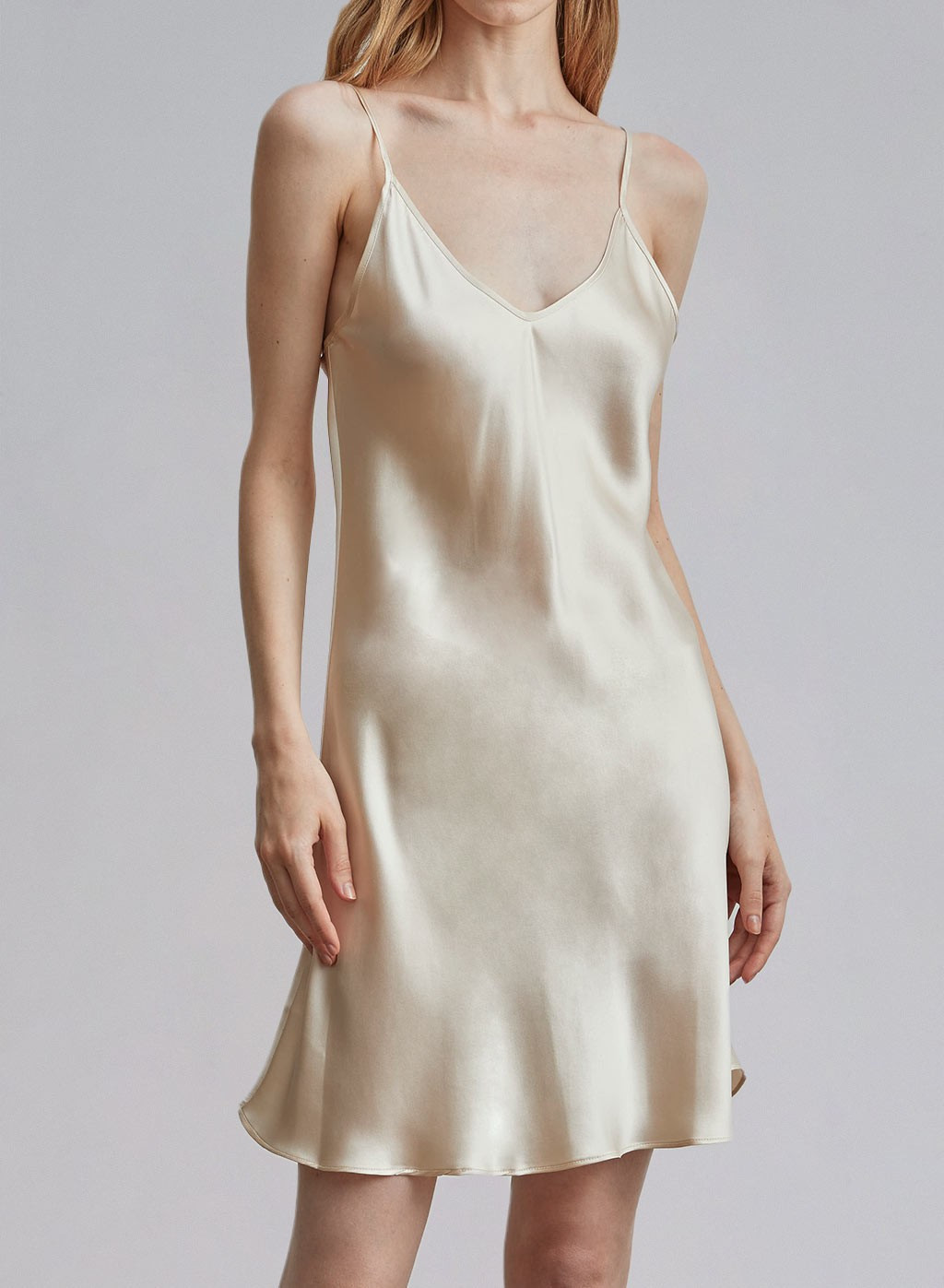 V-Neck Silk Slip Dress | Silk Maison