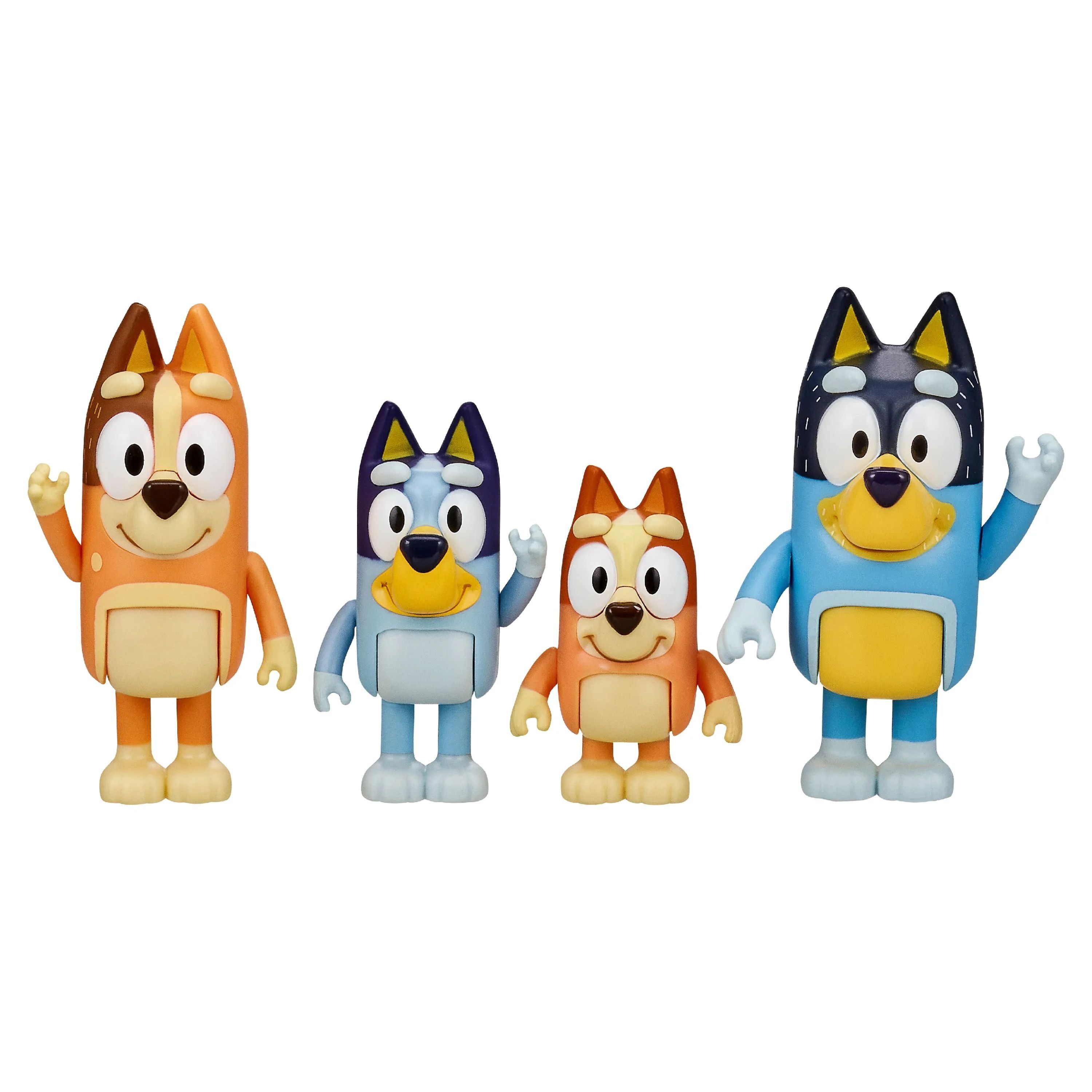 Bluey & Family 4 Pack of 2.5-3" Figures, Including Bluey, Bingo, Mum & Dad | Walmart (US)