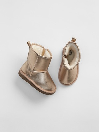 Metallic Sherpa Booties | Gap US