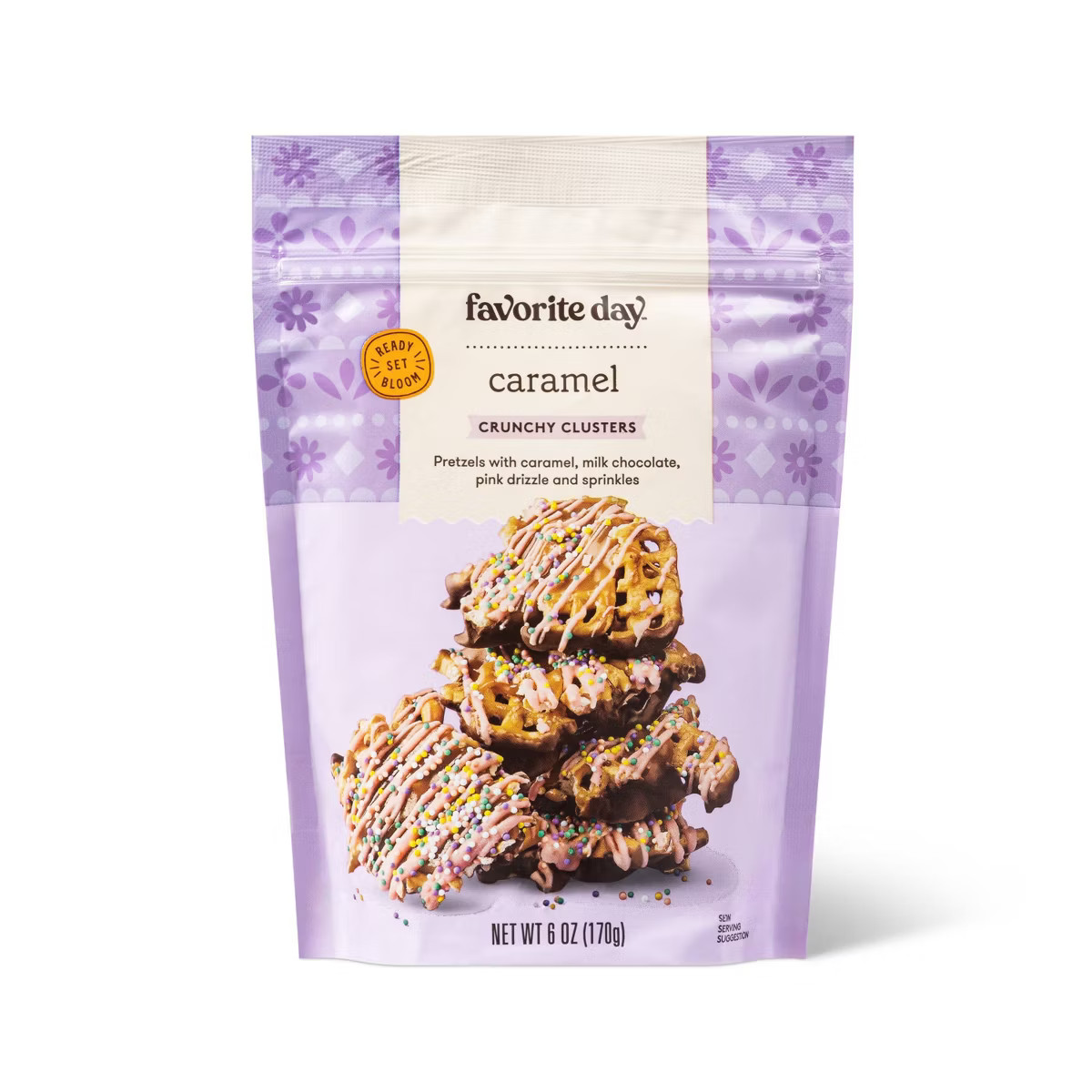 Spring Pretzel Cruncher Milk Chocolate Caramel with Pink Drizzle and Pastel Nonpareils - 6oz - Fa... | Target