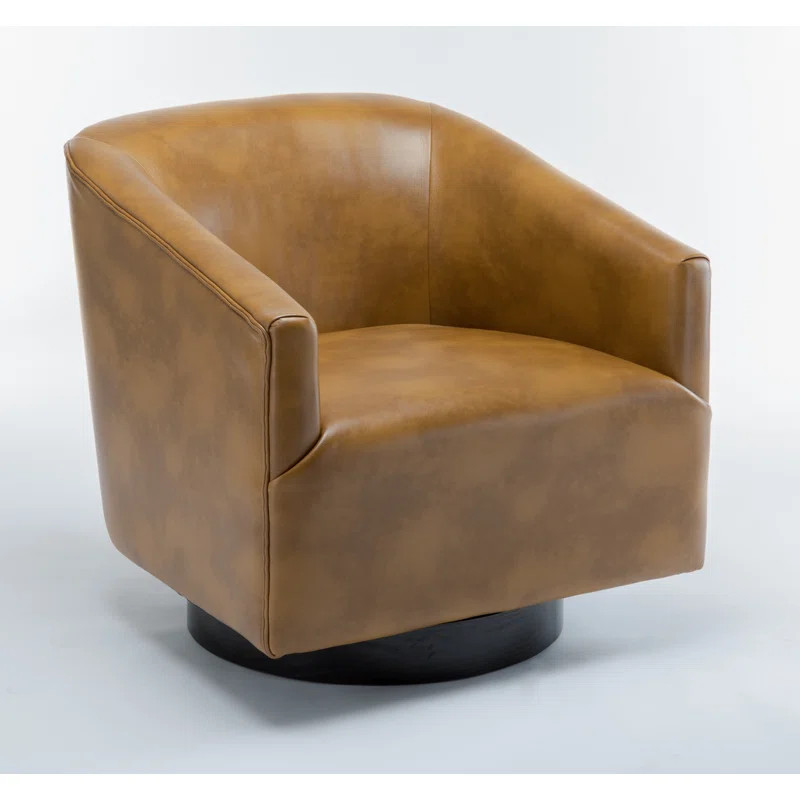 Hall Vegan Leather Swivel Barrel Chair | Wayfair North America