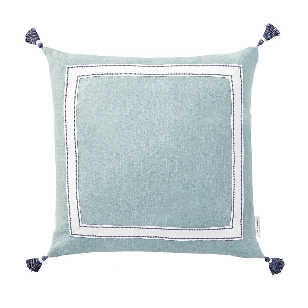 Meadow Ribbon Trim Tassel Pillow | Caitlin Wilson Design