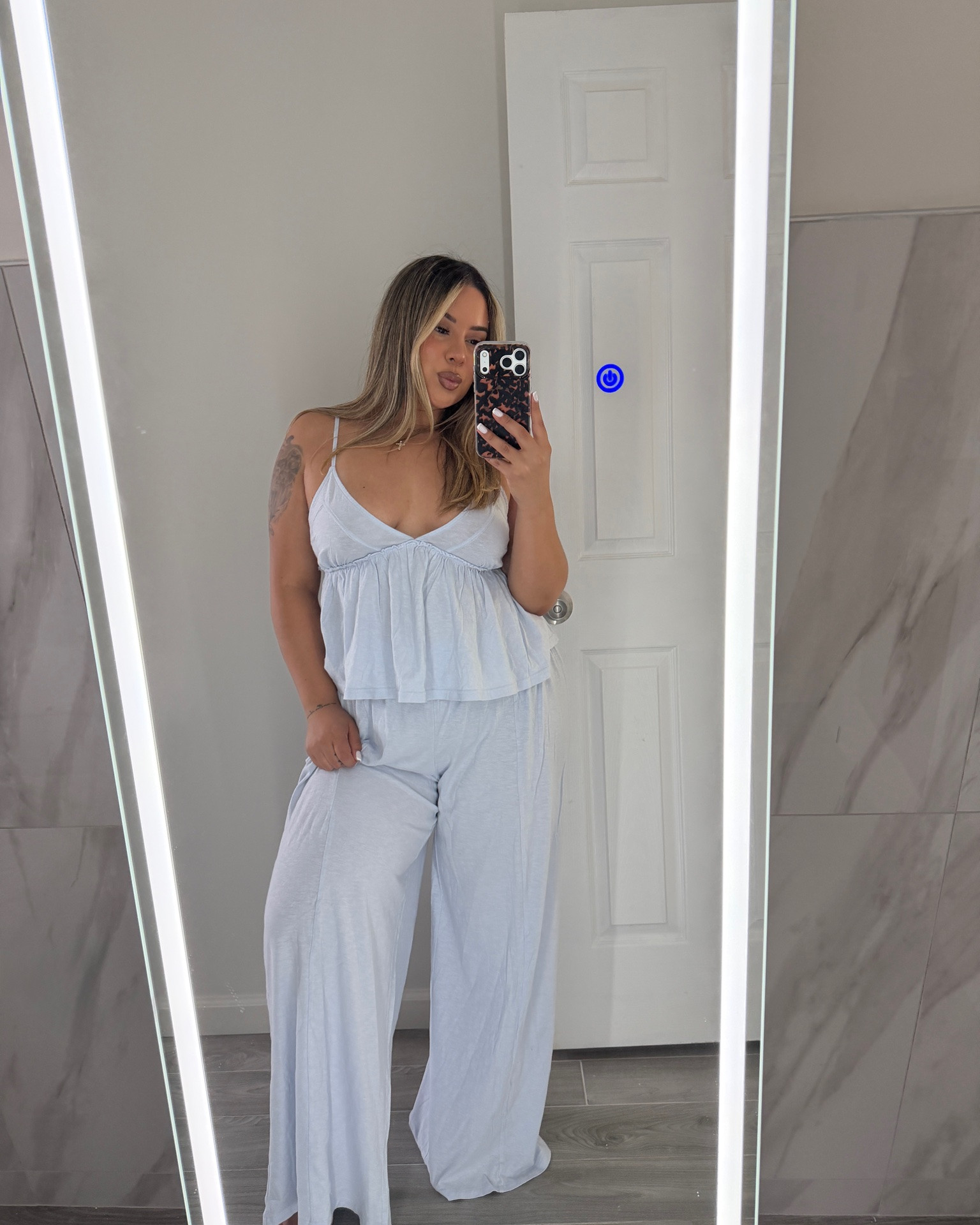 A cutie set to lounge or sleep in🩵

Wearing M in both

#LTKMidsize #LTKSeasonal