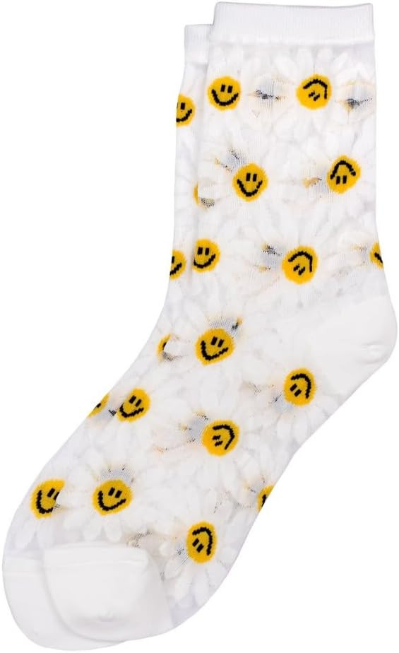 JOE COOL Socks Sheer Smiley Daisy Made With Cotton & Spandex | Amazon (UK)