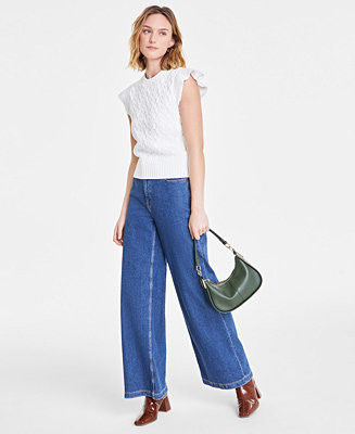 Women's Cable-Knit Flutter-Sleeve Sweater, Exclusively at Macy's | Macy's