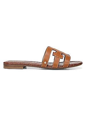 Sam Edelman Women's Bay Leather Slides - Brown - Size 9.5 Sandals | Saks Fifth Avenue