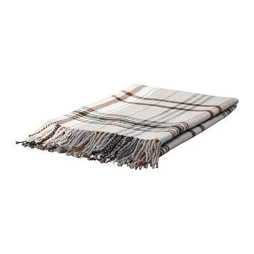 Ikea HERMINE throw blanket Soft Wool Bland Blanket Beige, Brown 71x47" couch throws | Amazon (US)
