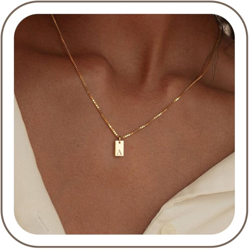 Initial Necklaces for Women 14K Gold Plated Letter Necklace Dainty Waterproof Pendant Necklace Pe... | Amazon (US)