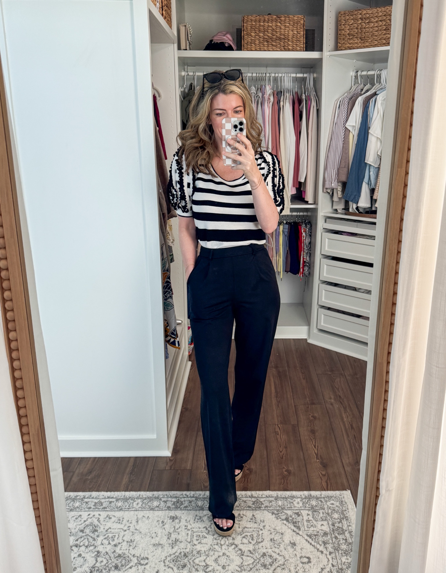 Work fit | these pants are so comfortable and come in different lengths! 🖤🤍

#LTKootd #LTKTall #LTKWorkwear