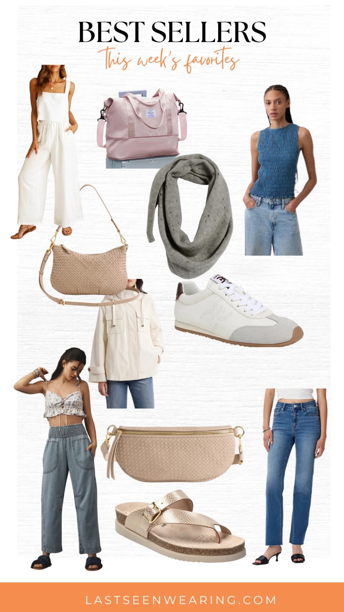 This week’s best sellers! #trianglescarf #handbag #sneaker #jeans 

#LTKootd #LTKOver40