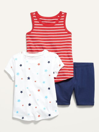T-Shirt, Tank Top and Biker Shorts 3-Pack for Toddler Girls | Old Navy (US)