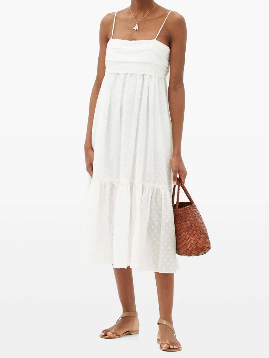 Iliana tie-back organic-cotton midi dress | Matches (US)