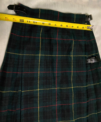 TARTAN VINTAGE MIDI SKIRT WOOL IN GREEN BLUE PLAIDS PLEATED 12 FITS 8 ENGLAND  | eBay | eBay US