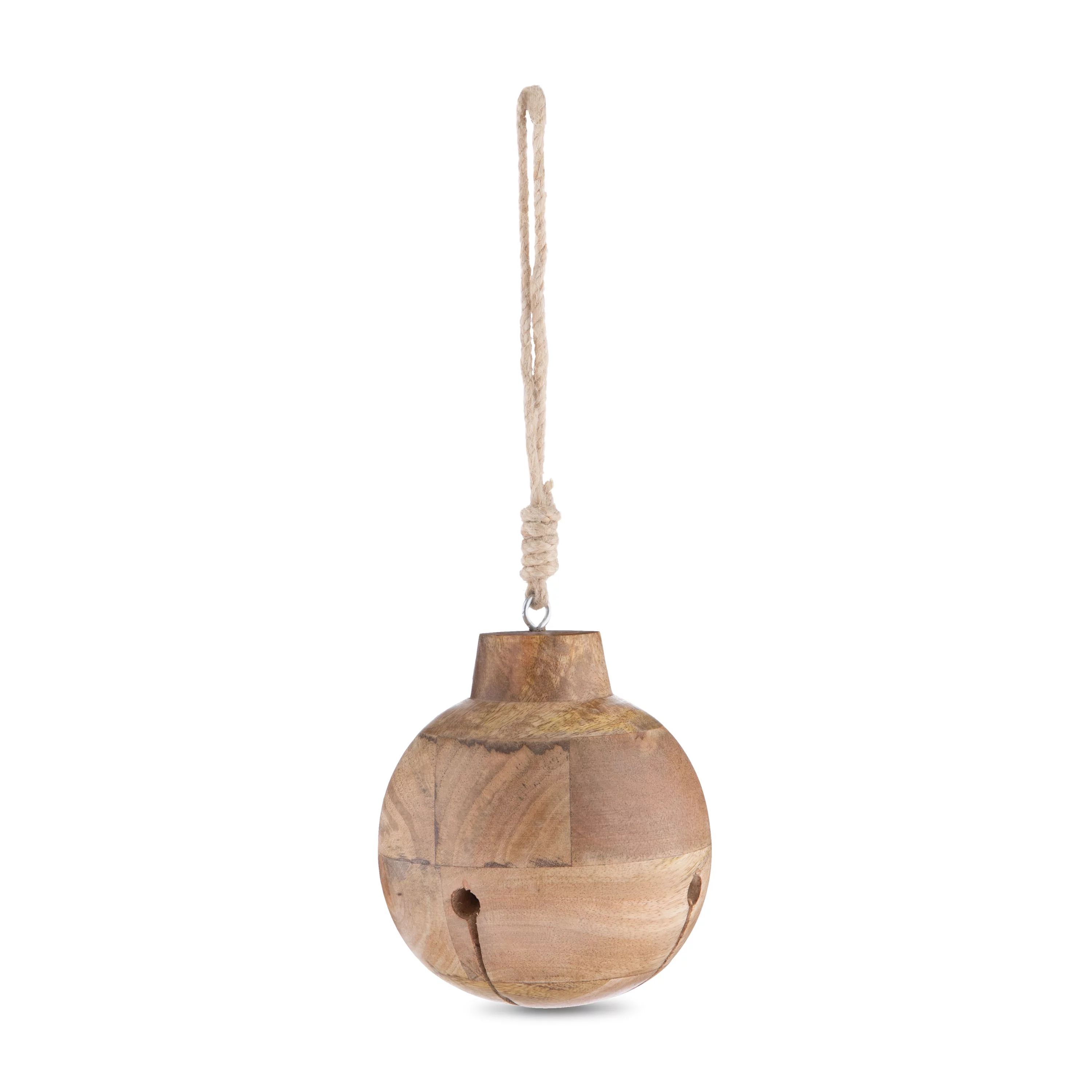 My Texas House Wood Jingle Bell Christmas Hanging Décor in Natural Finish, 6 inch - Walmart.com | Walmart (US)