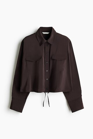 H & M - Drawstring Shirt - Dark Brown | H&M (US, CA, MX)