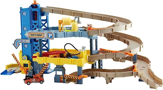 Matchbox Cars Playset, 4-Level Toy Garage with Track Play, Kid-Powered Elevator, Car Repair Stati... | Amazon (US)