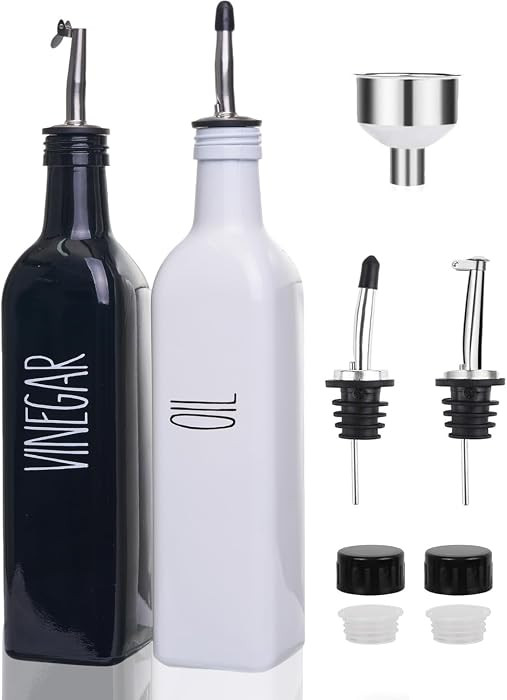 Glass Oil Dispenser for Kitchen, Olive Oil Dispenser Bottle & Oil and Vinegar Dispenser Set, Cook... | Amazon (US)