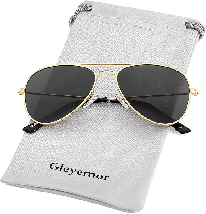 Kids Polarized Aviator Sunglasses for Little Girls Boys Juniors Teenagers, Two Sizes 50MM 52MM | Amazon (US)