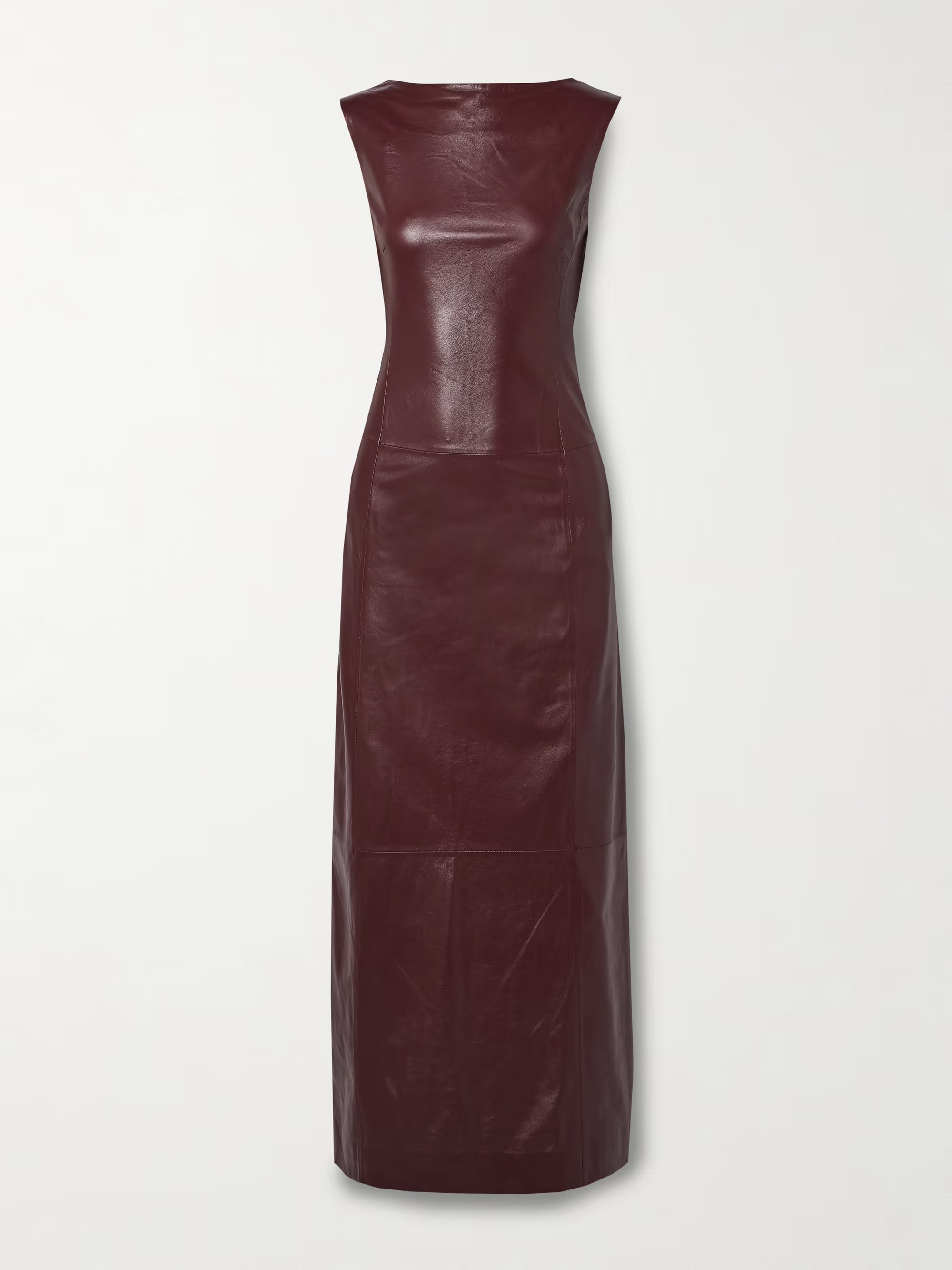 Open-back leather midi dress | NET-A-PORTER (US)