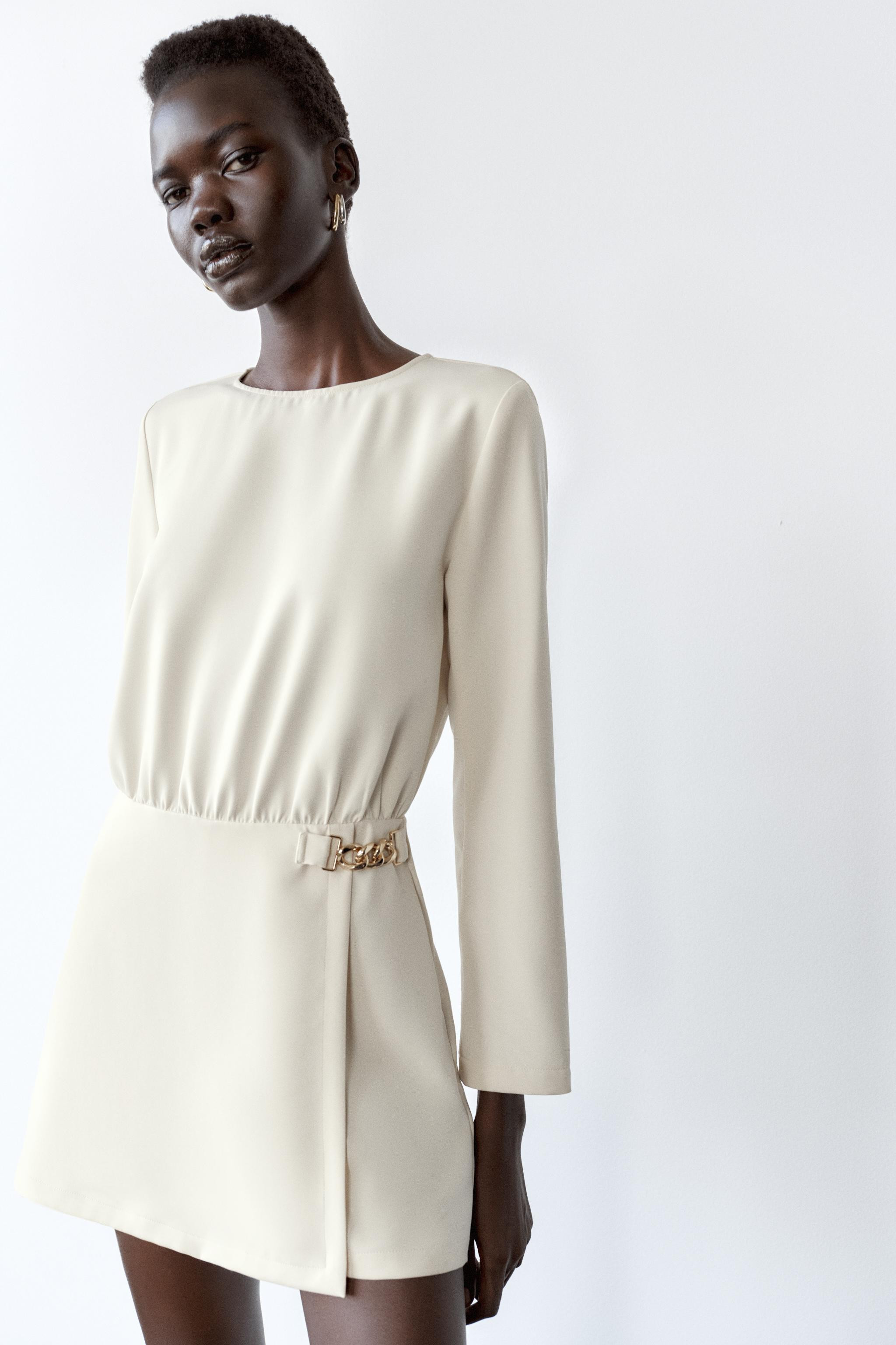 GOLD CHAIN CREPE PLAYSUIT | Zara UK