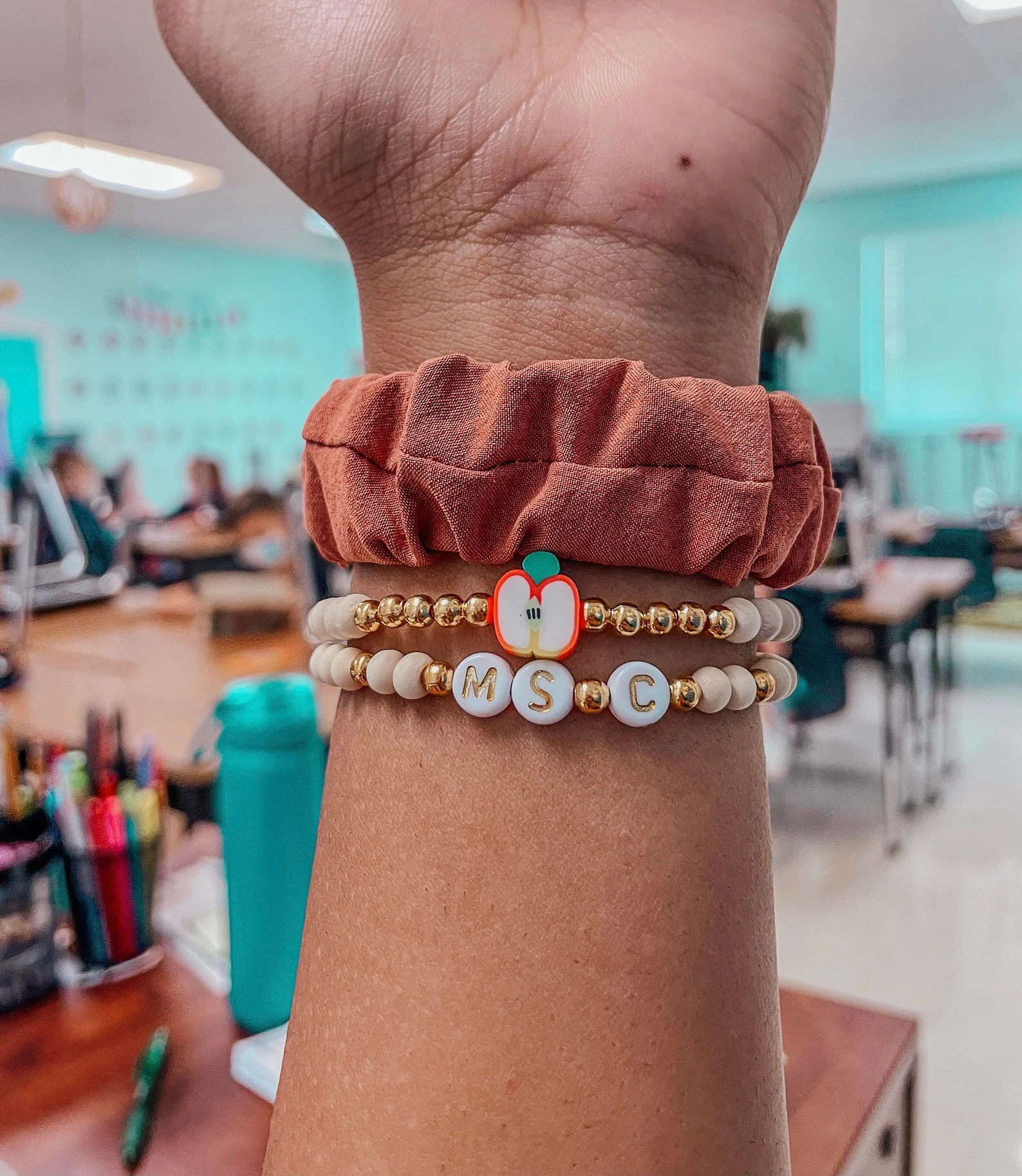School Teacher Bracelet, Teacher Gift, Custom Bracelet, Teacher Appreciation Gift, First Day of S... | Etsy (US)