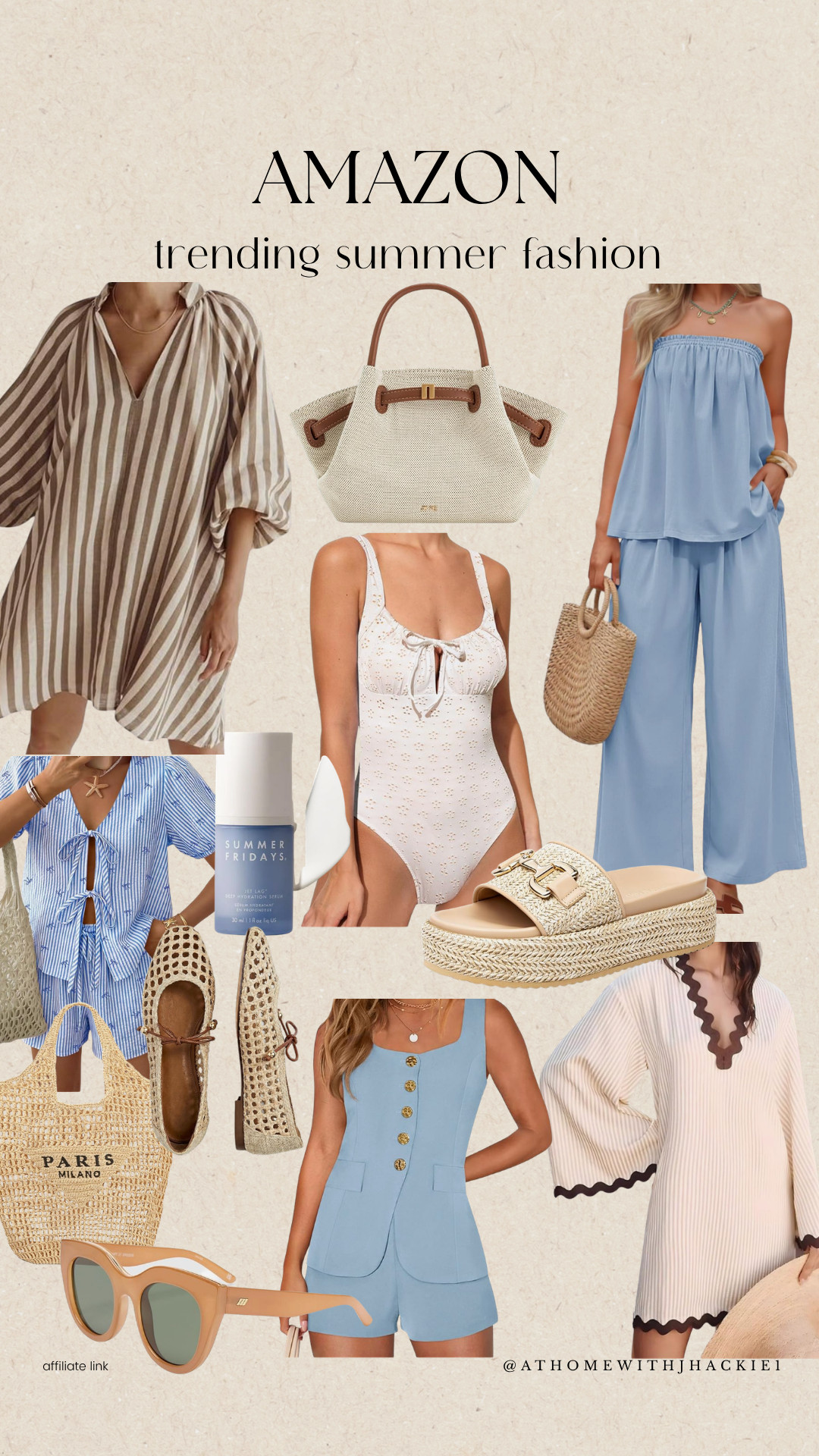 Amazon Trending Summer Fashion, Amazon fashion, summer outfit ideas, Amazon summer style, women's fashion, blue matching set, striped cover up, white one piece swimsuit, woven tote bag, raffia handbag, platform sandals, woven flats, sunglasses, blue romper, resort wear, beach vacation outfits, vacation essentials, casual summer outfits, affordable fashion, Amazon finds, summer wardrobe

#LTKSeasonal #LTKBeauty #LTKTravel