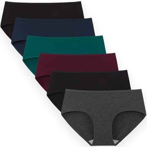 INNERSY Womens Underwear Cotton Hipster Panties Regular & Plus Size 6-Pack | Amazon (US)
