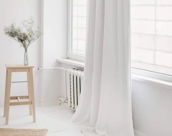 55/140 Cm Wide Extra Long Linen Curtain Safari Linen | Etsy | Etsy (US)