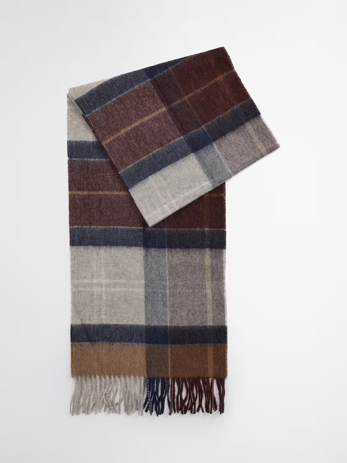 Barbour Inverness Wool Tartan Scarf, Midnight Oak | John Lewis (UK)