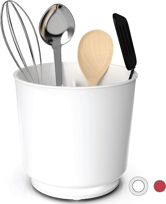 Extra Large Rotating Utensil Holder Caddy with Sturdy No-Tip Weighted Base, Removable Divider, an... | Amazon (US)