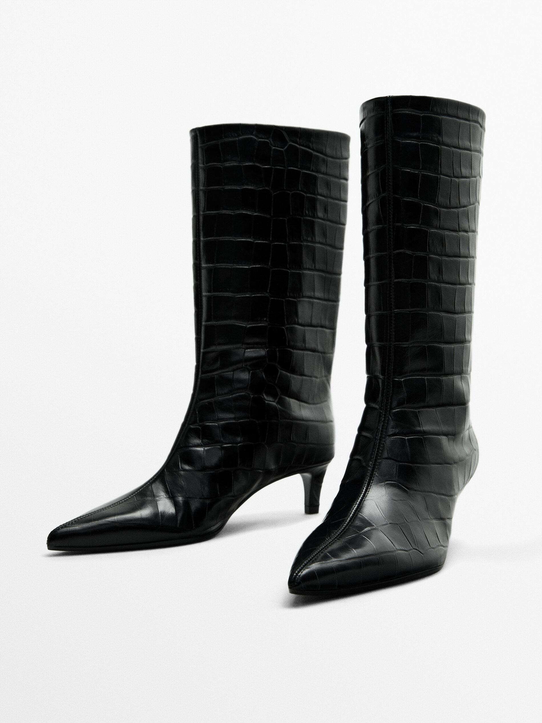 Stiefeletten mit Krokoprägung - Massimo Dutti Deutschland | Massimo Dutti DE