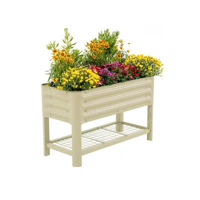 22" Tall 16" Wide Rectangular Metal Outdoor Elevated Planter for Kids | Wayfair North America