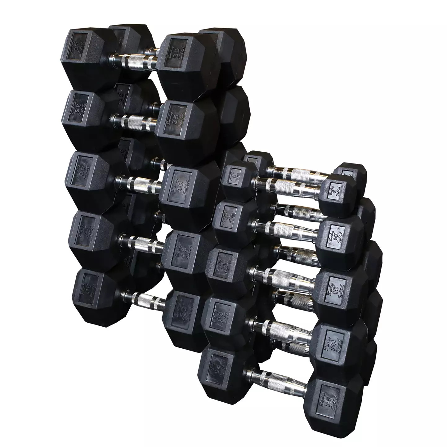 Body-Solid Rubber Hex 5-50 lb Dumbbell Set | DICK'S Sporting Goods