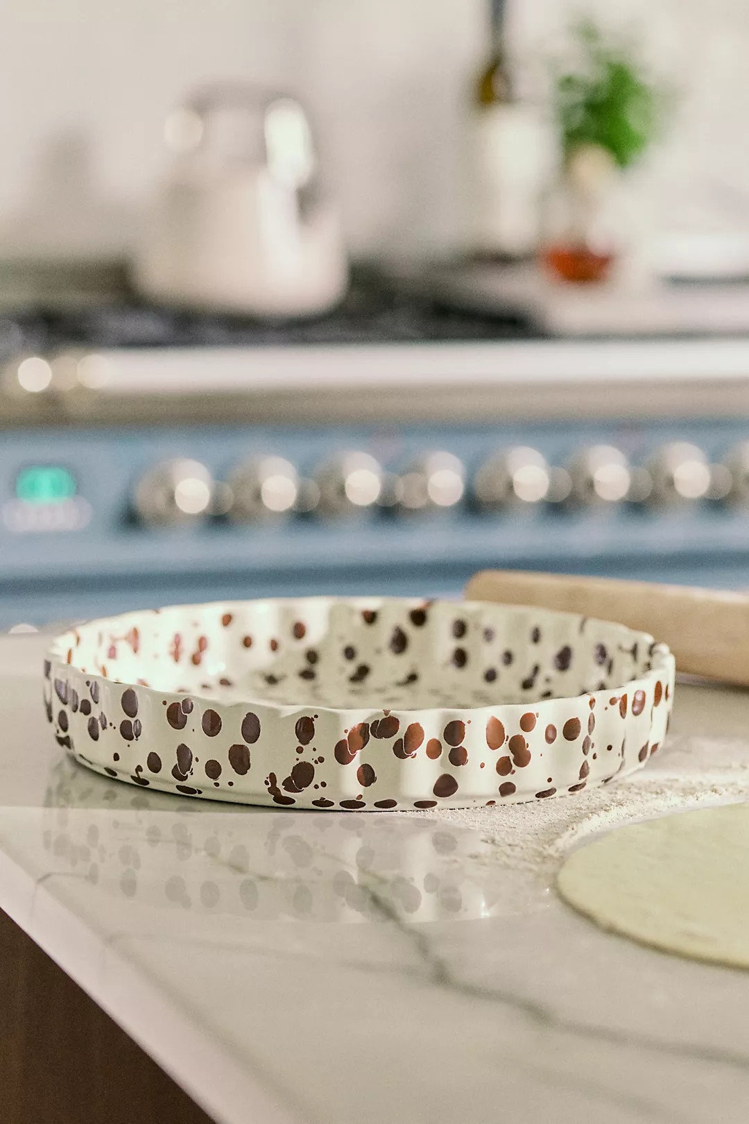 Splatter Portuguese Stoneware Pie Dish | Anthropologie (US)