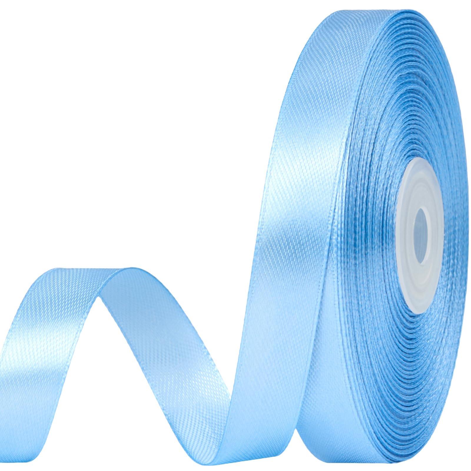 1/2 Inch 50 Yards Sky Blue Satin Ribbon, Ribbon Roll for Flower Bouquets, Gift Wrapping, Wedding,... | Amazon (US)