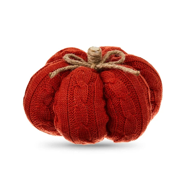 Harvest 6 in Orange Knit Pumpkin, Way to Celebrate | Walmart (US)