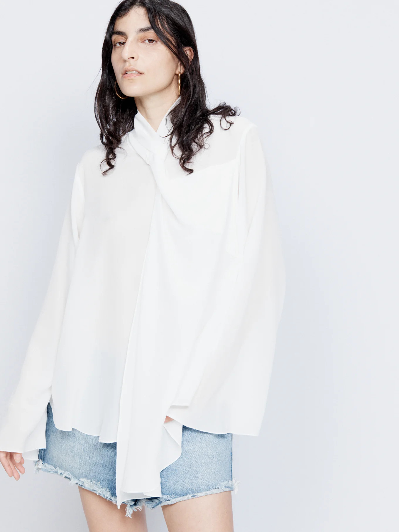 Knot front silk top | Raey | Matches (UK)