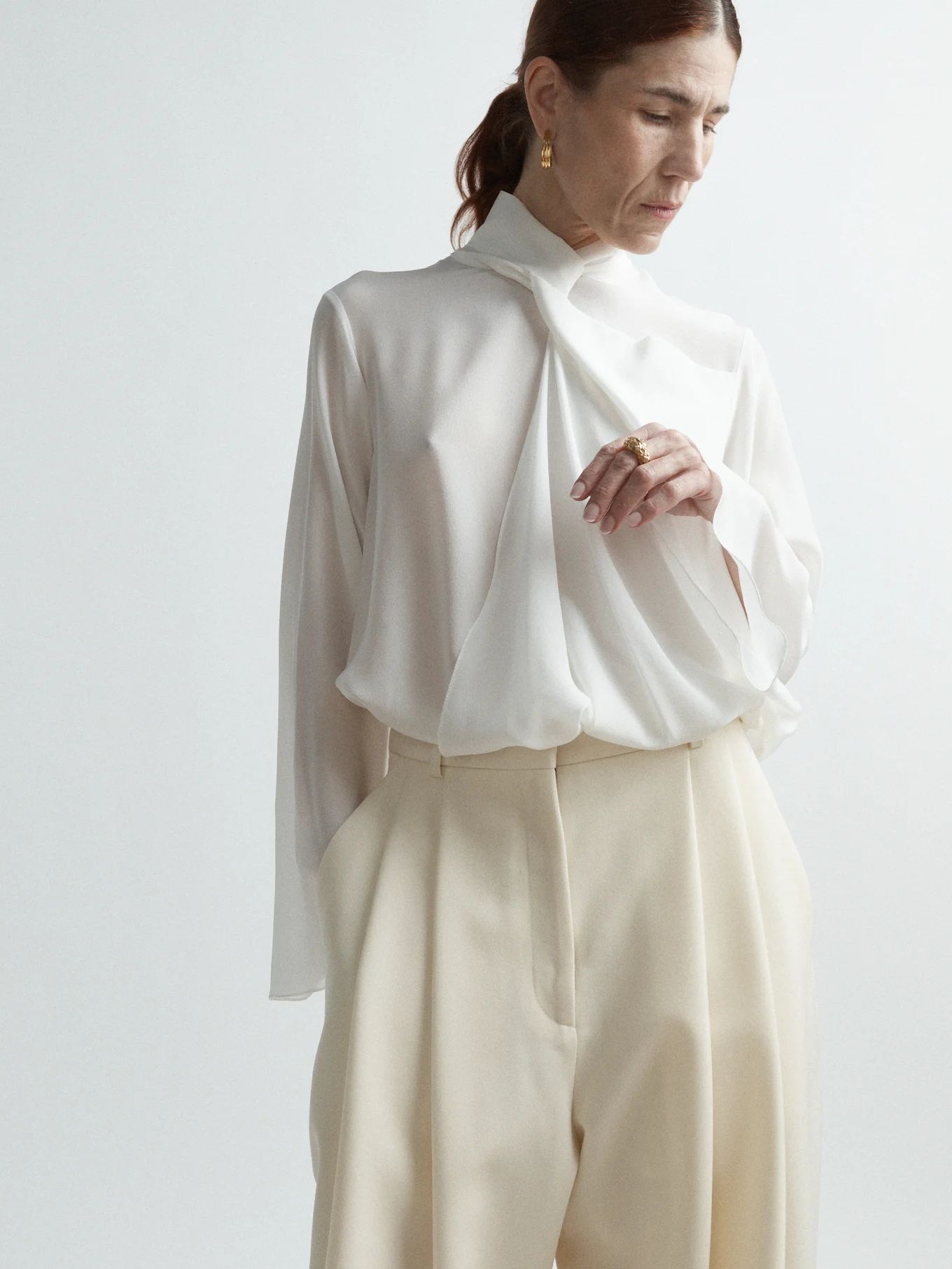 Knot front silk top | Raey | Matches (UK)