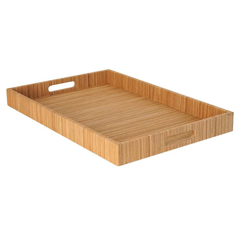 Large Tan Woven Seagrass Rectangular Decorative Tray, 24" | At Home