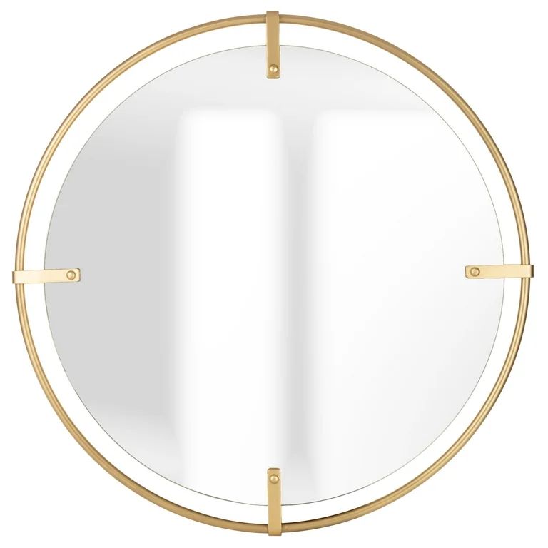 My Texas House 24"x24" Modern Round Gold Metal Cut Out Mirror | Walmart (US)